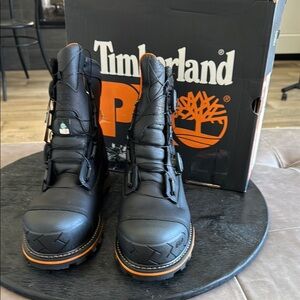 Timberland Black and Orange Men's Boots